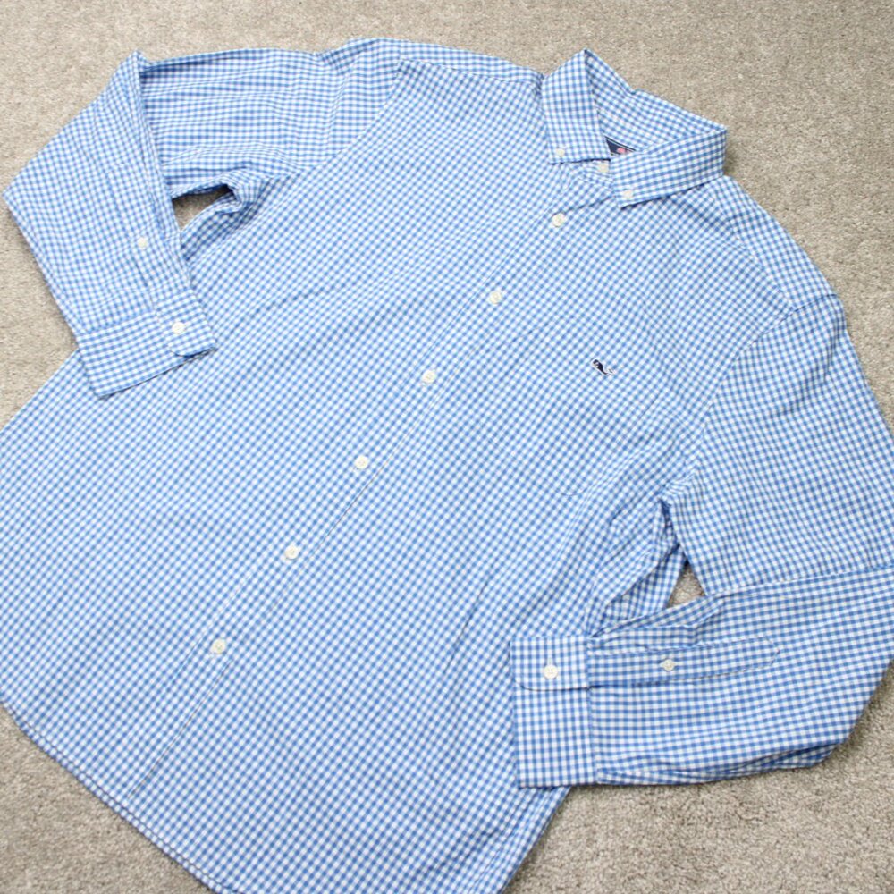 Vineyard Vines Shirt Men Large Blue Classic Fit Tucker Cotton Stretch L/S Button - Picture 4 of 14